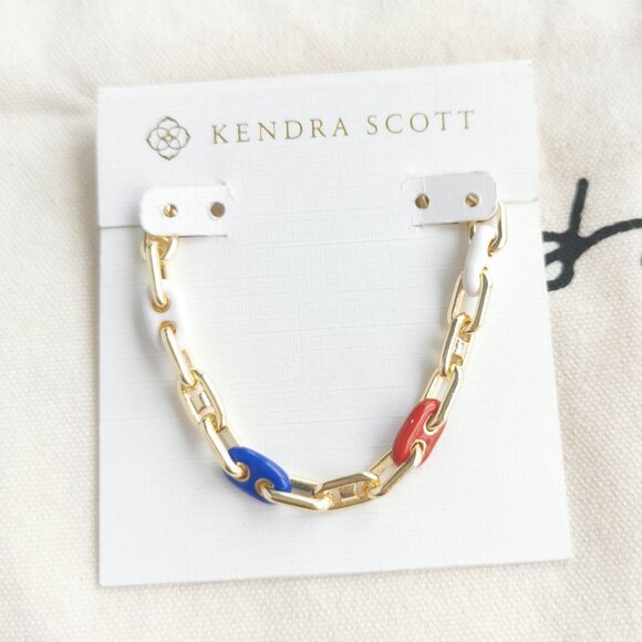 Kendra Scott Chain Bracelet - Bailey - Multi Color Enamel Gold - Picture 1 of 4